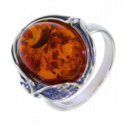 Ring 54-12 Sterling Silver Amber