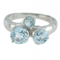 Ring M-09 Sterling Silver Blue Topaz