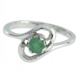 Ring M-12 Sterling Silver Emerald