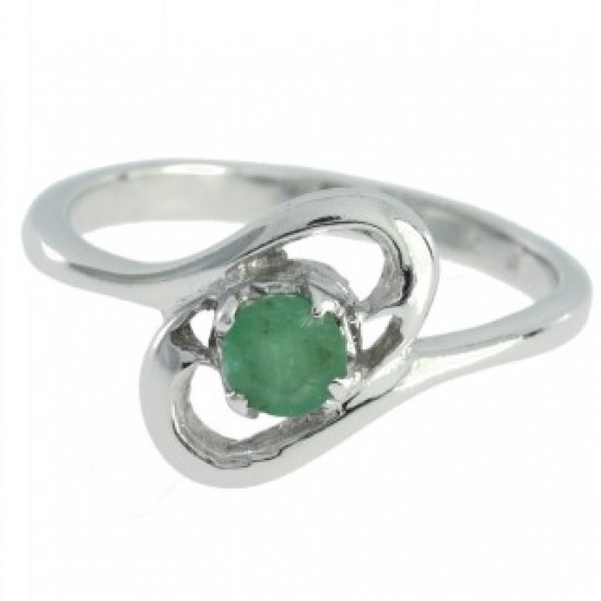 Ring M-12 Sterling Silver Emerald