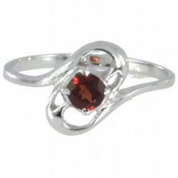 Ring M-12 Sterling Silver Garnet