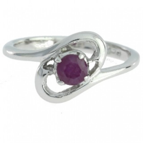 Ring M-12 Sterling Silver Ruby