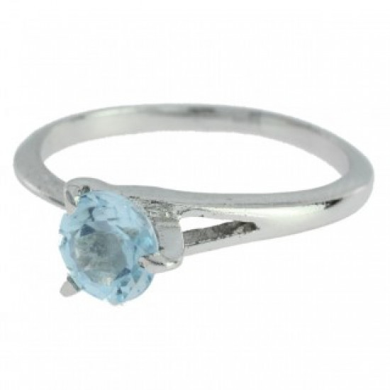 Ring M-13 Sterling Silver Blue Topaz