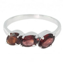 Ring M-19 Sterling Silver Garnet