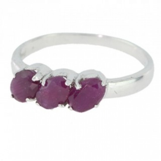 Ring M-19 Sterling Silver Ruby