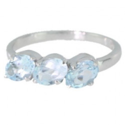 Ring M-19 Sterling Silver Blue Topaz