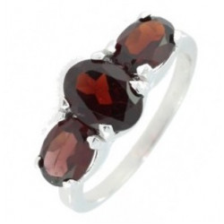 Ring M-20 Sterling Silver Garnet