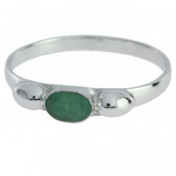Ring M-22 Sterling Silver Emerald