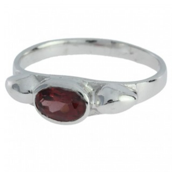 Ring M-22 Sterling Silver Garnet