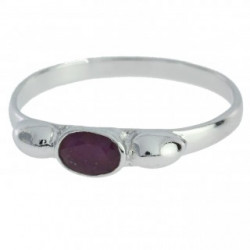 Ring M-22 Sterling Silver Ruby