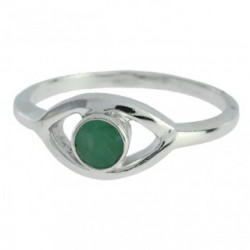 Ring M-23 Sterling Silver Emerald