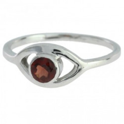 Ring M-23 Sterling Silver Garnet