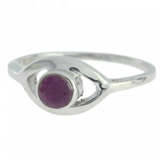 Ring M-23 Sterling Silver Ruby