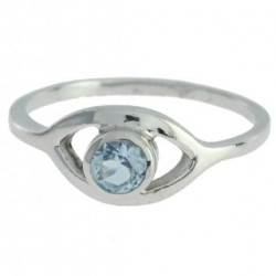 Ring M-23 Sterling Silver Blue Topaz