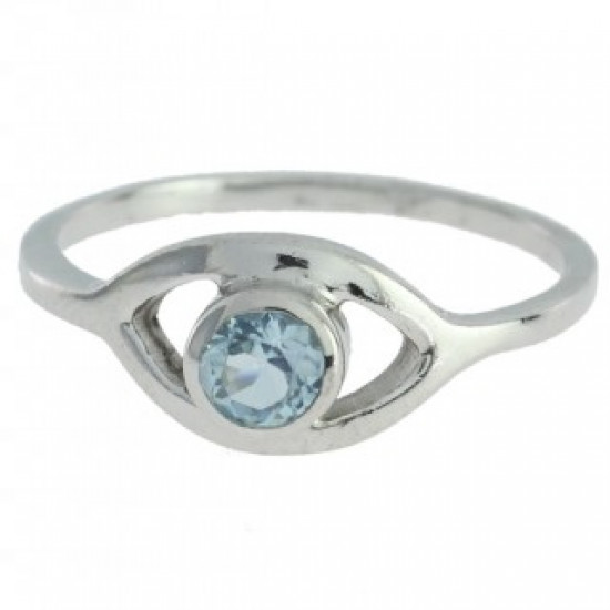 Ring M-23 Sterling Silver Blue Topaz