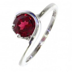 Ring M-25 Sterling Silver Garnet