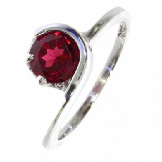 Ring M-25 Sterling Silver Garnet