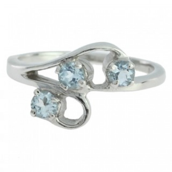 Ring M-26 Sterling Silver Blue Topaz