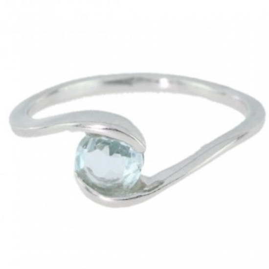 Ring M-32 Sterling Silver Aquamarine