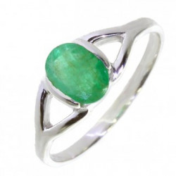 Ring M-36 Sterling Silver Emerald
