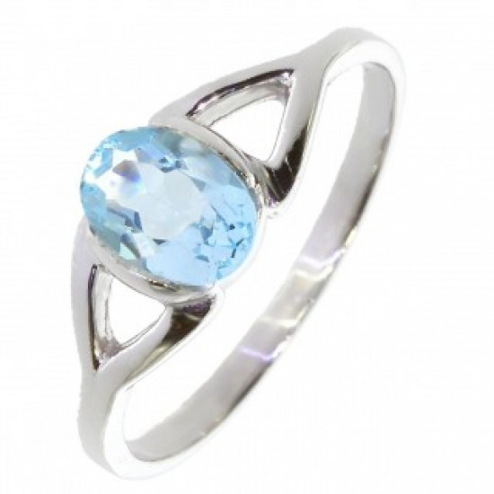Ring M-36 Sterling Silver Blue Topaz