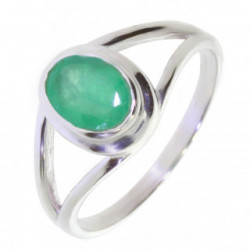 Ring M-38 Sterling Silver Emerald