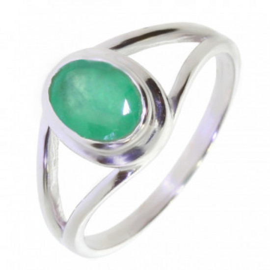 Ring M-38 Sterling Silver Emerald