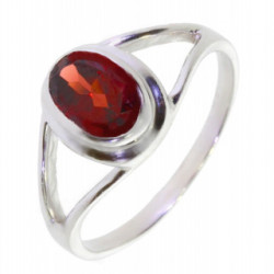 Ring M-38 Sterling Silver Garnet