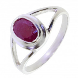 Ring M-38 Sterling Silver Ruby
