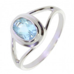 Ring M-38 Sterling Silver Blue Topaz