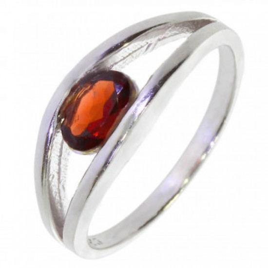 Ring M-39 Sterling Silver Garnet