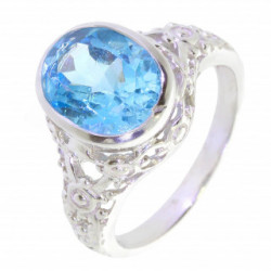 Ring M-40 Sterling Silver Blue Topaz