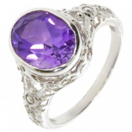 Ring M-40 Sterling Silver Amethyst