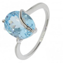 Ring M-41 Sterling Silver Blue Topaz