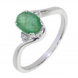 Ring M-44 Sterling Silver Emerald