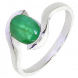 Ring M-45 Sterling Silver Emerald