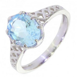 Ring M-46 Sterling Silver Blue Topaz