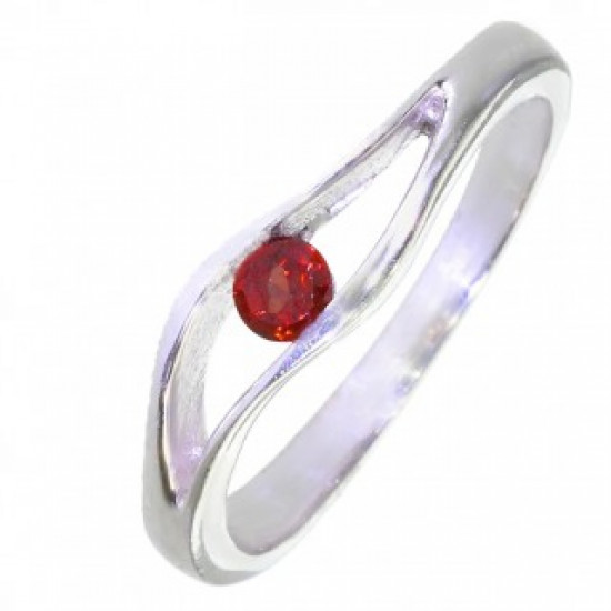 Ring M-48 Sterling Silver Garnet