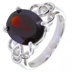 Ring M-49 Sterling Silver Garnet