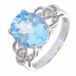 Ring M-49 Sterling Silver Blue Topaz