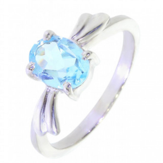 Ring M-50 Sterling Silver Blue Topaz