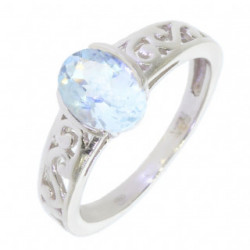 Ring M-59 Sterling Silver Aquamarine