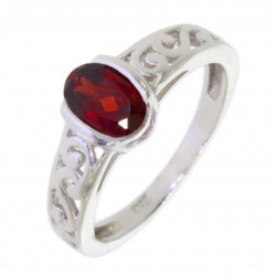 Ring M-59 Sterling Silver Garnet