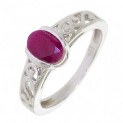 Ring M-59 Sterling Silver Ruby