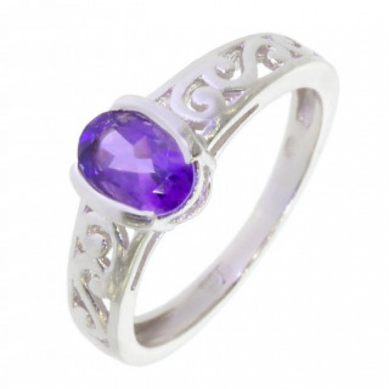 Ring M-59 Sterling Silver Amethyst Ring M-59 Sterling Silver Amethyst