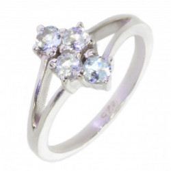 Ring M-60 Sterling Silver Aquamarine