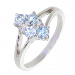 Bague M-60 topaze bleu argent