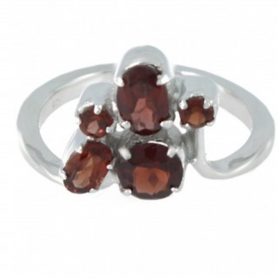 Bague J-05 grenat argent