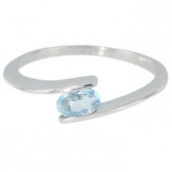 Ring J-19 Sterling Silver Blue Topaz