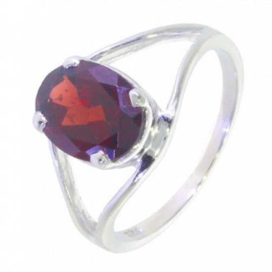 Ring M-01b Sterling Silver Garnet
